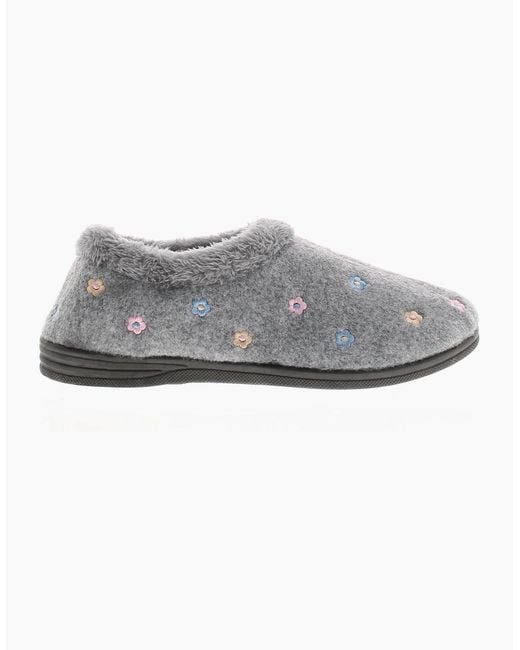 Strollers Gray Fluffy Slippers Buds Slip On Uk Size