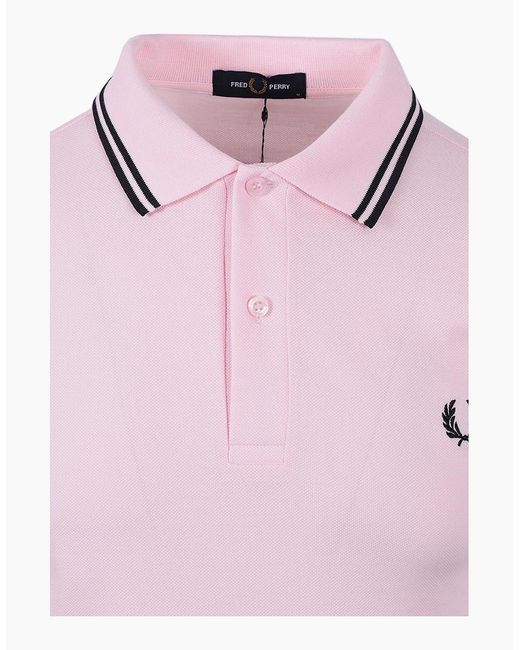 Fred Perry Pink Twin Tipped Polo Iced for men