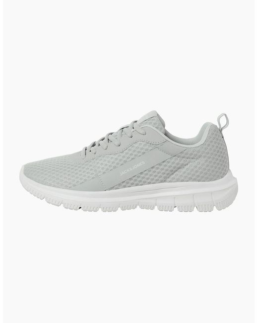 Jack & Jones Gray Taylor Mesh Polyurethane Vapour Standard Trainers for men
