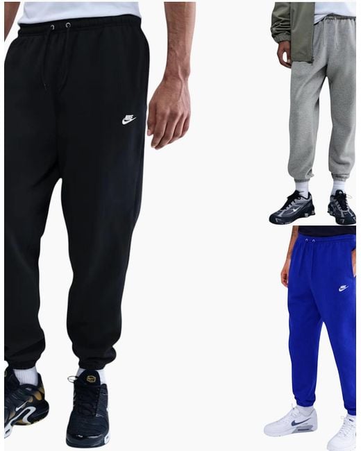 Nike Blue Club Joggers Fn3808 Cuffed Brushed Trousers for men