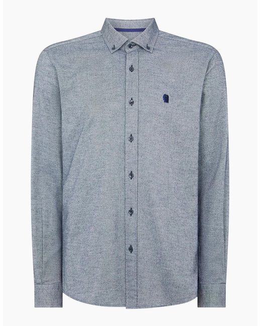 Remus Uomo Blue Tapered Fit Soft Cotton Shirt for men