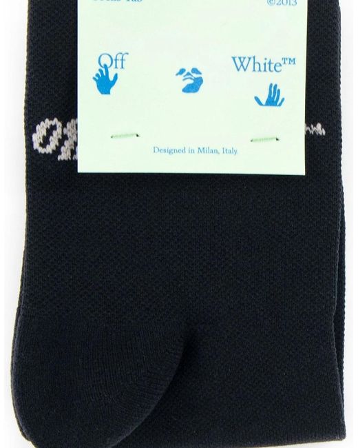Off-White c/o Virgil Abloh Black Off Slanted Off Logo Low Socks for men