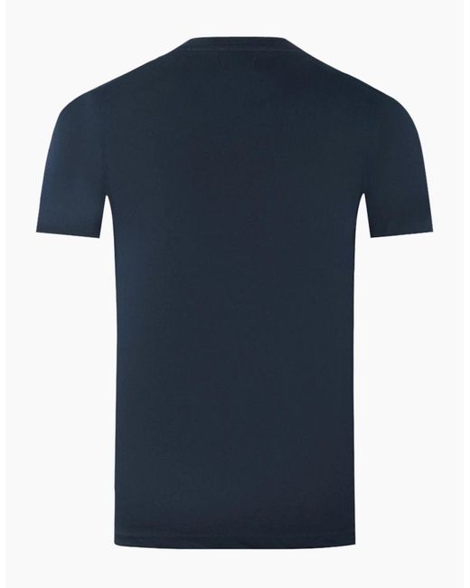 Aquascutum Blue London Aldis Brand Logo On Chest T-Shirt for men