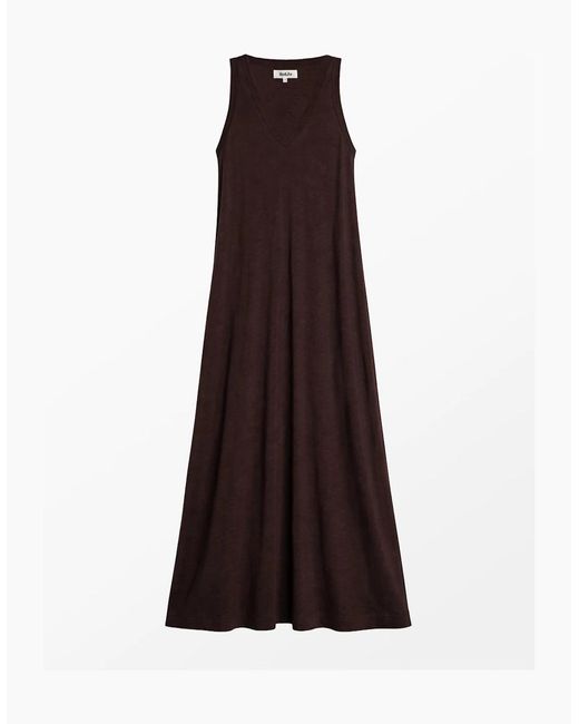 Ro&zo Purple Chocolate Slub Jersey V-Neck Midi Dress