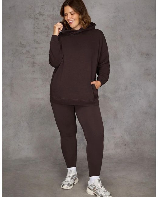 Live Unlimited London Black Chocolate Relaxed Hooded Sweatshirt