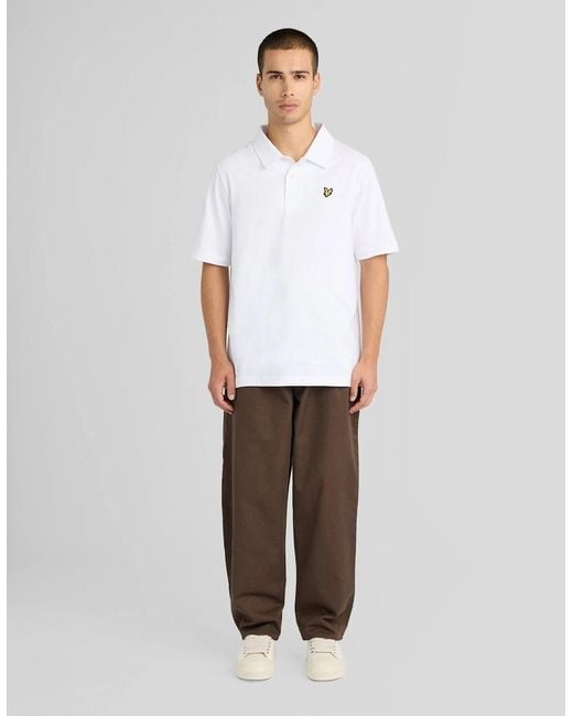 Lyle & Scott White Relaxed Cotton Jersey Polo Shirt for men