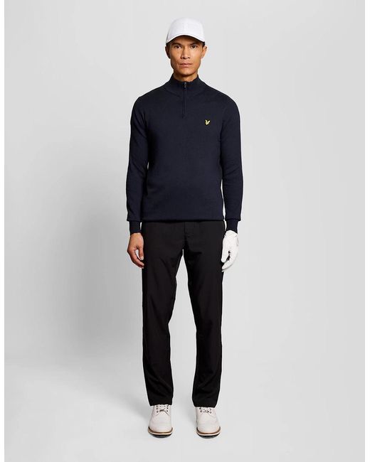 Lyle & Scott Blue Performance 1/4 Zip Jumper for men