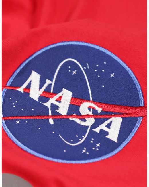 Alpha Industries Red Nasa Reflective Logo T-Shirt for men