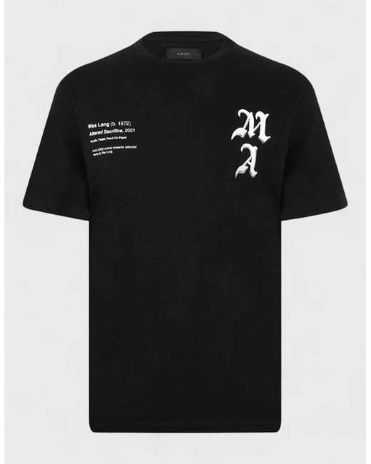 Amiri Black Wes Lang Checker Skull T Shirt for men