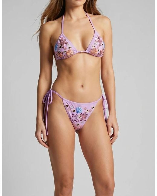 Oceanus Fia Tropical Hand Embroidered Bikini Bottom