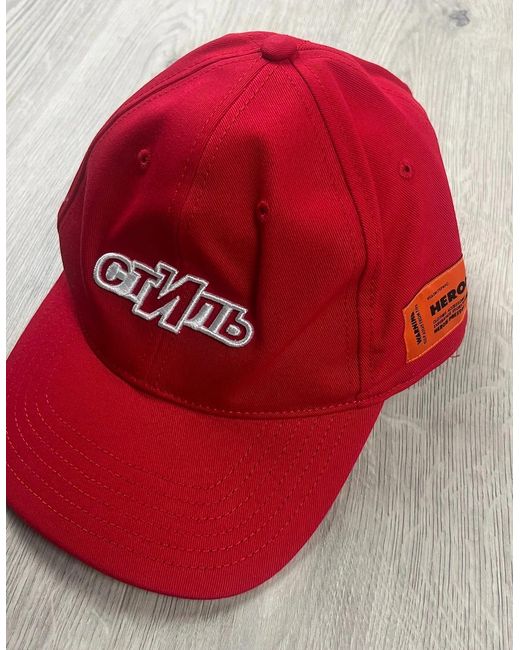 Heron Preston Red Baseball Cap