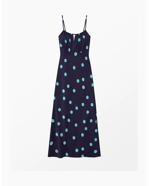 Ro&zo Blue And Spot Keyhole Dress