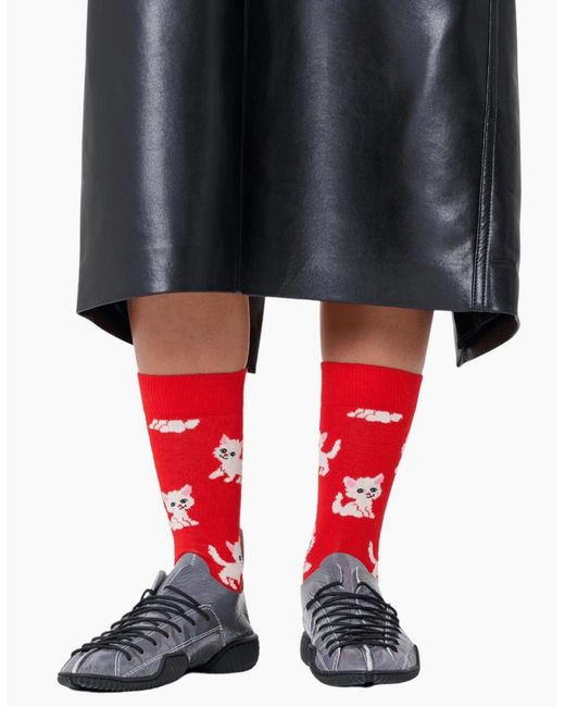 Happy Socks Red Kitten Socks