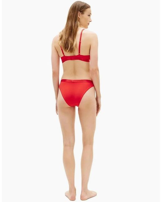 Tommy Hilfiger Red Repeat Logo Wireless Push-Up Bra, Fireworks