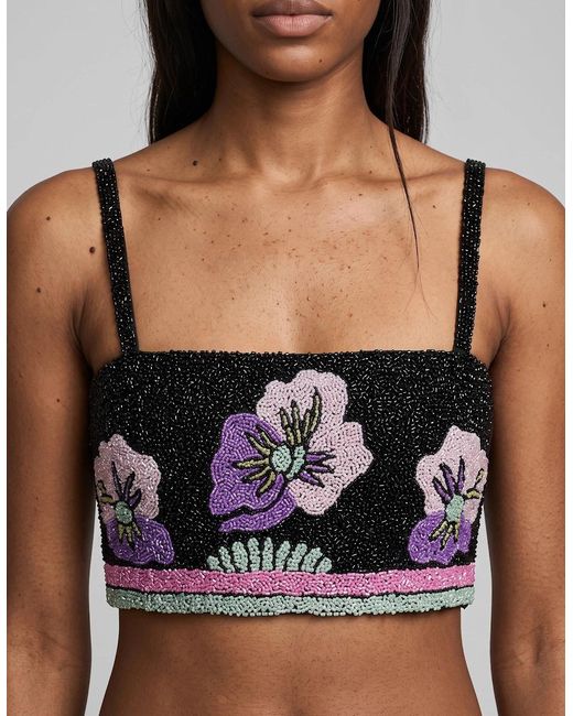 Oceanus Black Tallulah Co-Ord Top