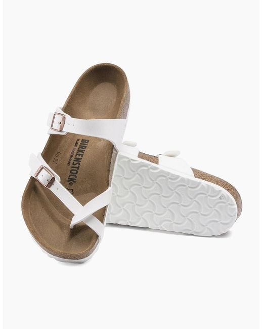 Birkenstock White Mayari Birko Flor Sandals
