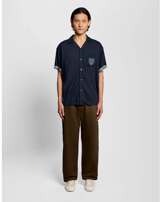 Lyle & Scott Blue Short Sleeve Laundry Logo Shirt for men