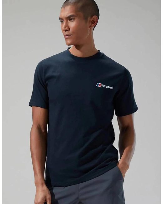 Berghaus Blue Calibration Line Graphic Cotton T Shirt for men