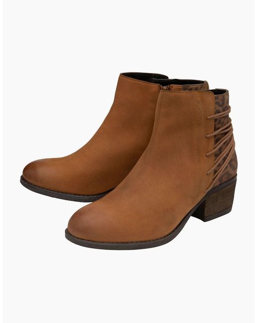 Lotus Brown Etta Ankle Boots