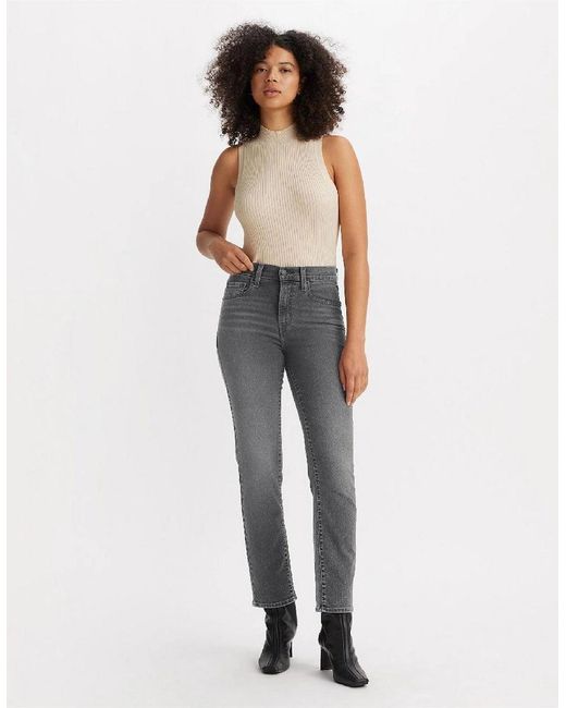 Levi's Gray Levi's High Rise Straight Leg Jeans