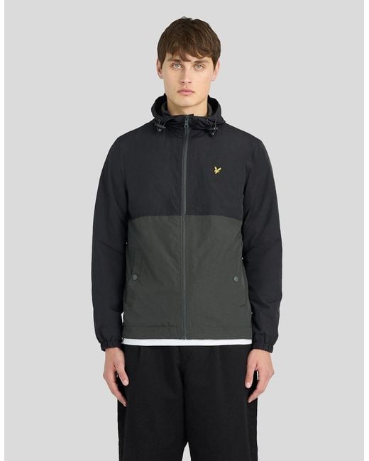 Lyle & Scott Gray Colour Block Water Resistant Jacket for men