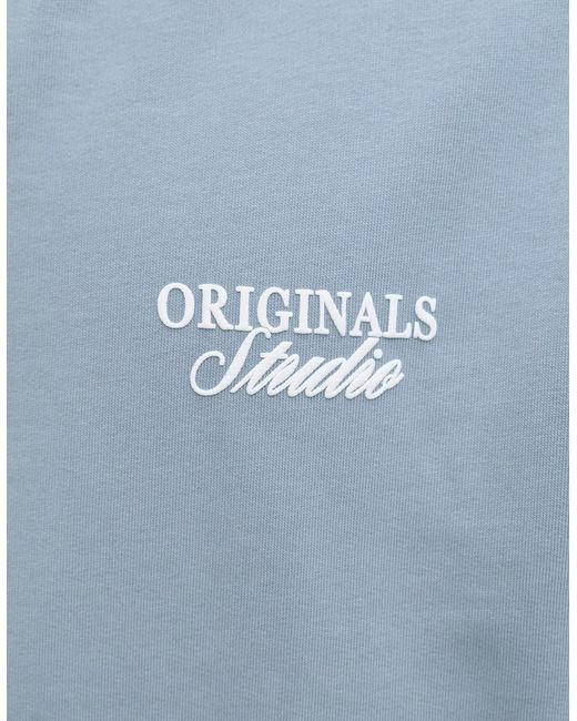 Jack & Jones Blue Jj Overhead Hoodie Light Brushed With A Soft Inside Finish Tradewinds for men