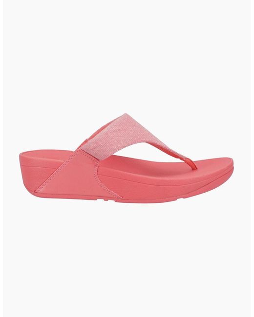 Fitflop Pink Lulu Shimmerlux Polyester Rosy Coral Sandals