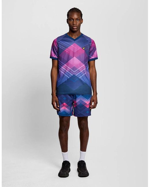 Lyle & Scott Blue Chevron Swim Shorts for men