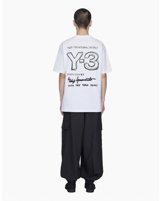 Y-3 White Short Sleeve T-Shirt for men
