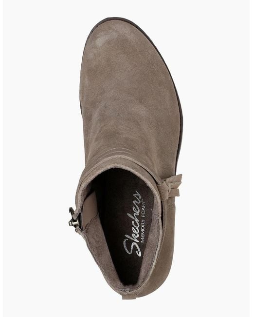 Skechers Brown Texas Modern Western Leather Dark Taupe Suede Boots