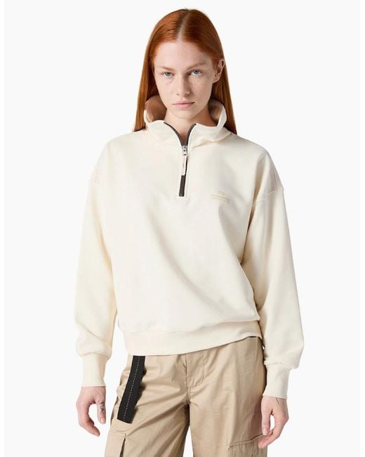 Parajumpers White Zendaya Moonbeam Half-Zip Sweatshirt