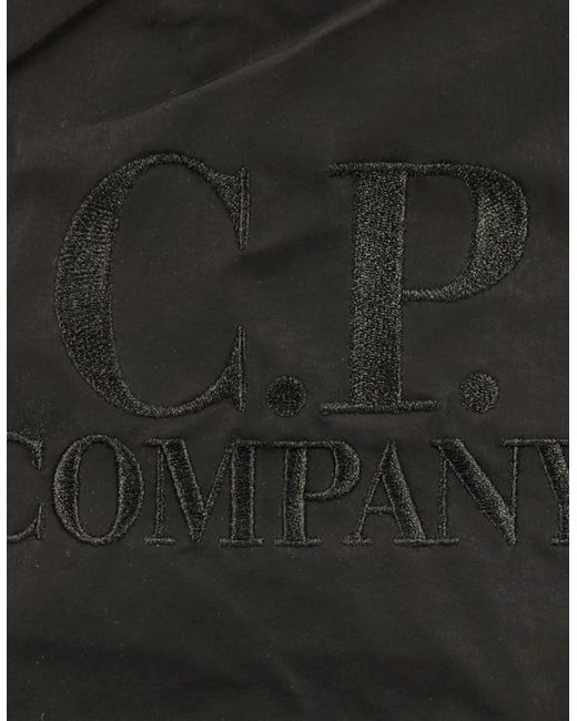 C P Company Black Chrome-R Logo Backpack for men