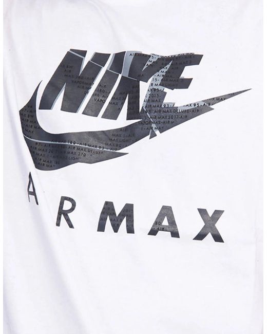 Nike Air Max White T Shirt Short Sleeve Crew Neck Regular Fit Casual Cotton Tee for men