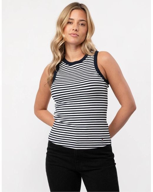 Tommy Hilfiger Blue Stripe Rib Slim Tank Top