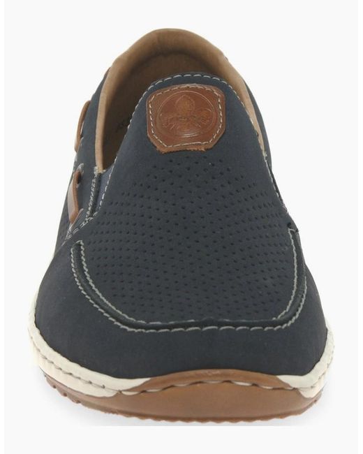 Rieker Blue Mariner Slip On Boat Shoes for men