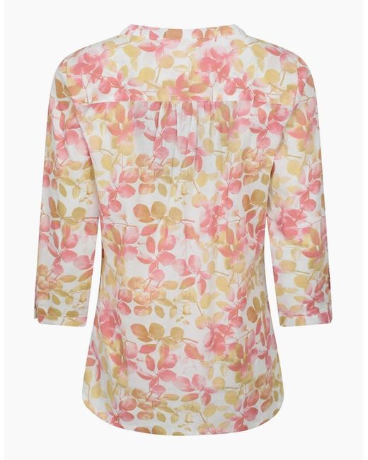 Mountain Warehouse Pink Ladies Petra Leaf Print 3/4 Sleeve Blouse