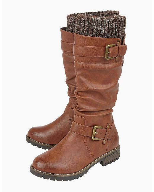 Lotus White Juniper Knee High Slouch Boots