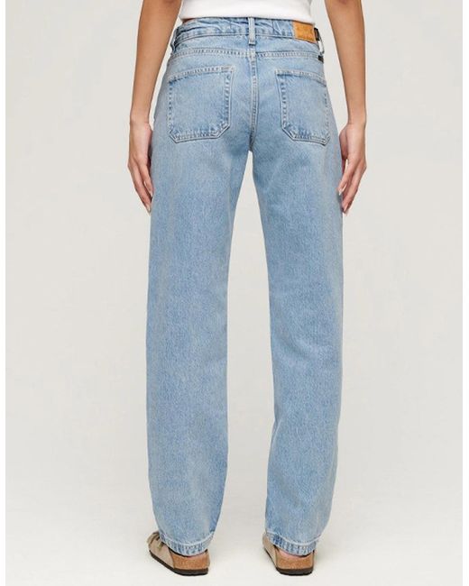 Superdry Blue Mid Rise Straight Leg Jean Spring Vintage Custom