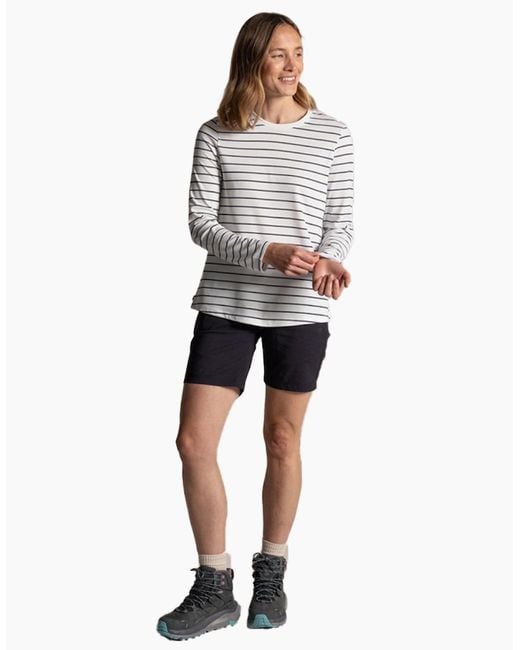 Craghoppers Gray Ladies Akona Striped Nosilife Long-Sleeved T-Shirt