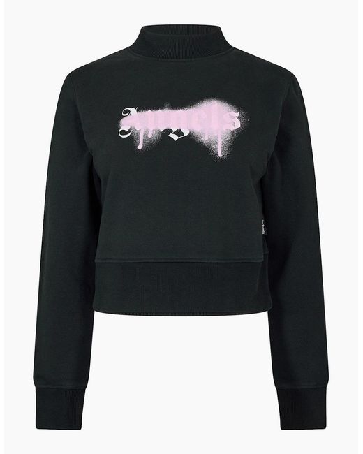 Palm Angels Black Crew Sweatshirt