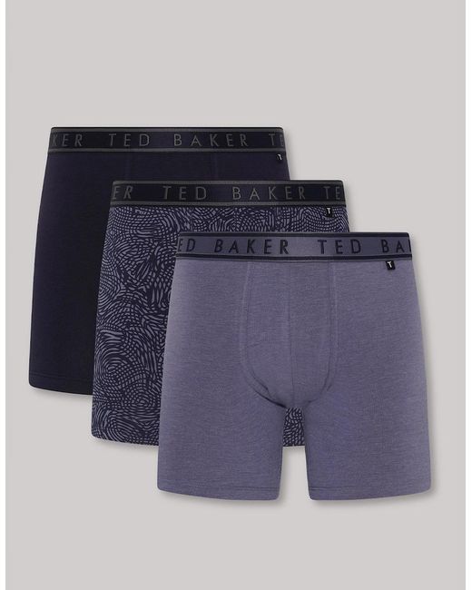 Ted Baker Blue 3-Pack Cotton Boxer Briefs Boxer Briefs for men