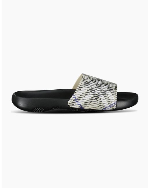 Burberry White Dive Checked Sliders Lichen for men
