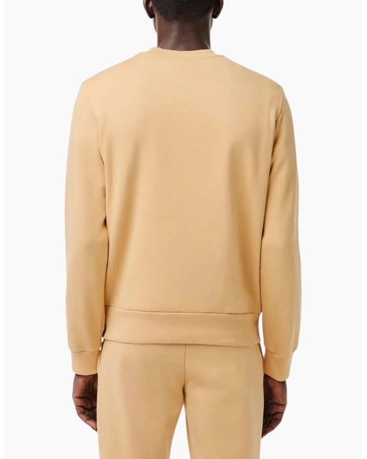 Lacoste Natural Sweatshirt Crew Neck Fleece Brushed Cotton Winter Jumper for men