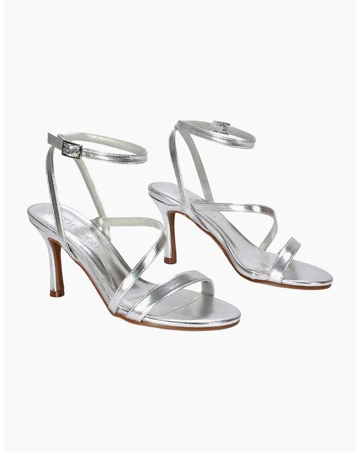 XY London Ladies Sherry Metallic Strappy Stiletto Heel Sandals