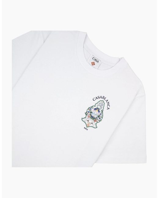 Casablanca White Hotel Emblem Short Sleeve T-Shirt for men