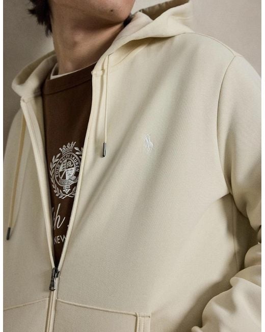 Polo Ralph Lauren White Full Zip Hoody 510 Guide Cream for men