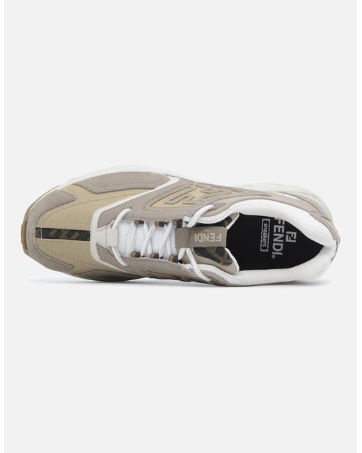 Fendi White Ff Runner Sneakers for men