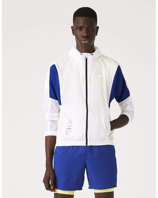 Lacoste Blue Colour-Block Windbreaker Jacket for men