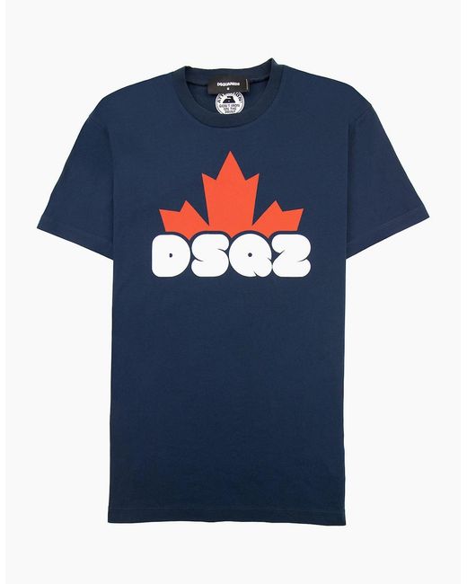 DSquared² Blue Dsq2 Logo Print Cool T Shirt 478 for men