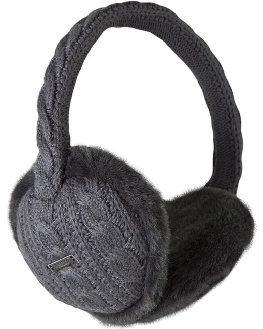 Barts Black Monique Faux Fur Cable Knit Ear Muffs Earwarmers